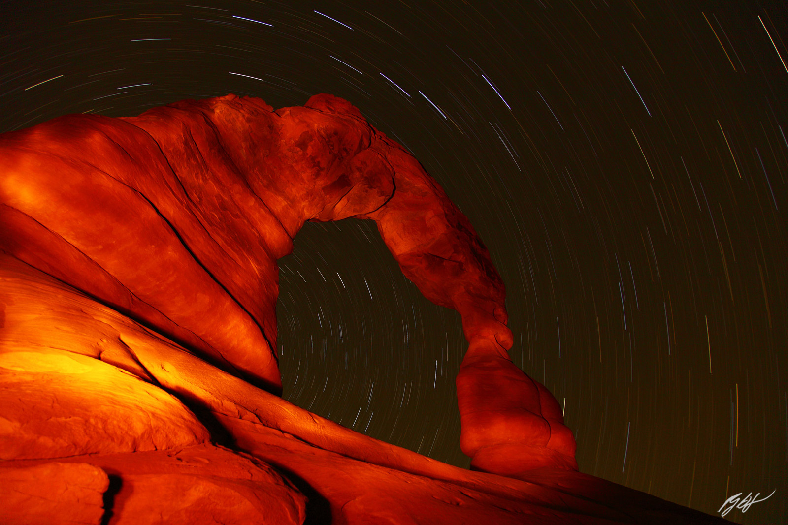 Star Trails and the Delicate Arch, Arches National Park, Utah