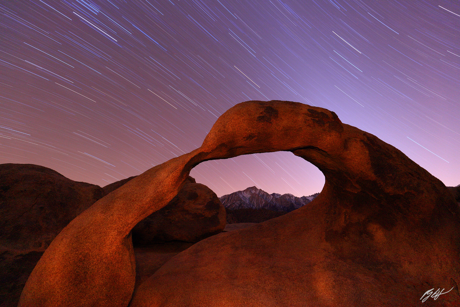 Star Trails and the Mobius Arch in the Alabama Hills National Recreation Area of California