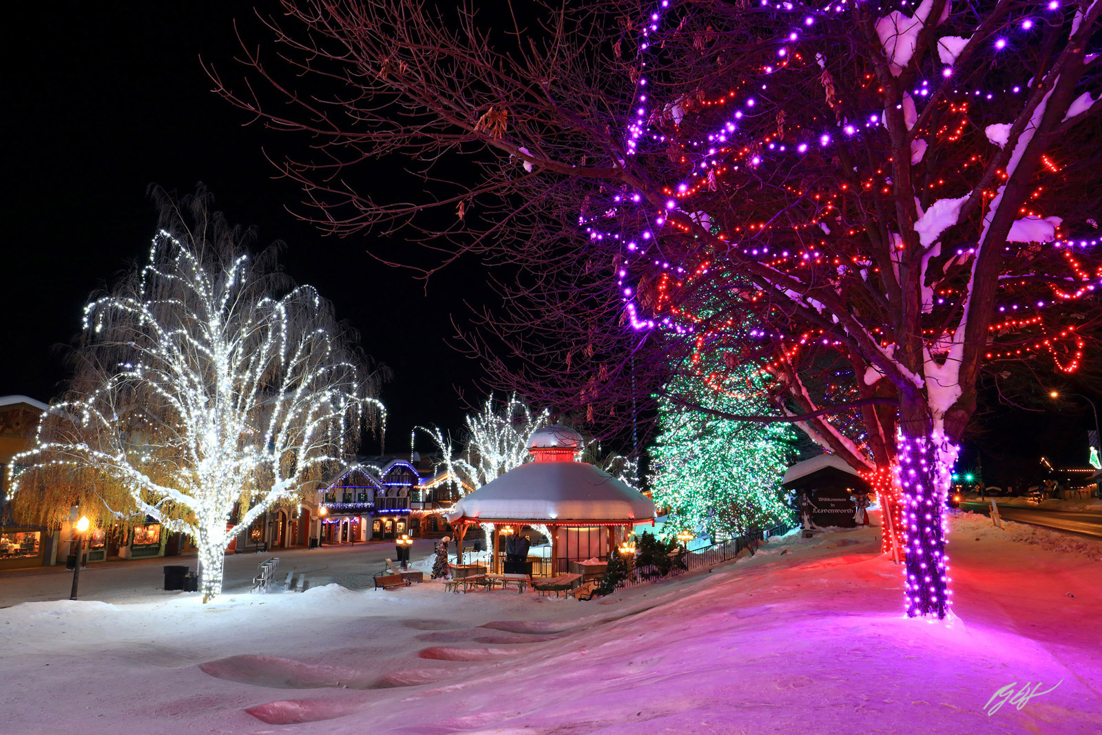 Holiday Lights on Display in Bavarian Village of Leavenworth Washington